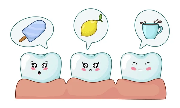 Kawaii opieka stomatologiczna — Wektor stockowy