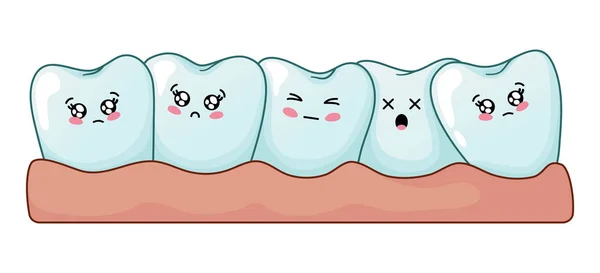 Cuidados dentários kawaii —  Vetores de Stock