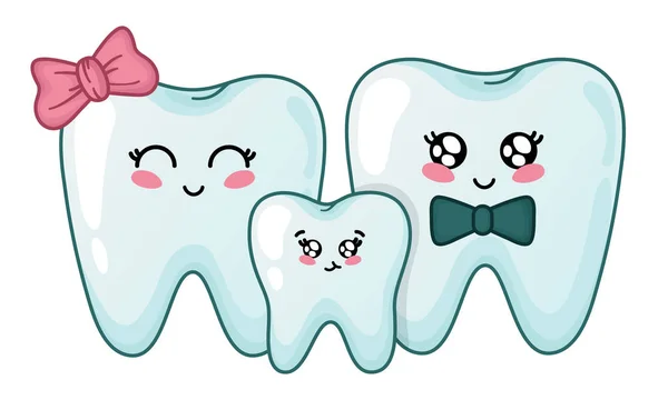 Cuidado dental kawaii — Archivo Imágenes Vectoriales