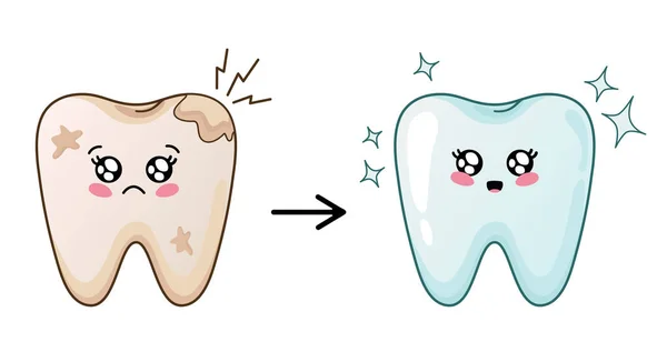 Kawaii diş bakımı — Stok Vektör
