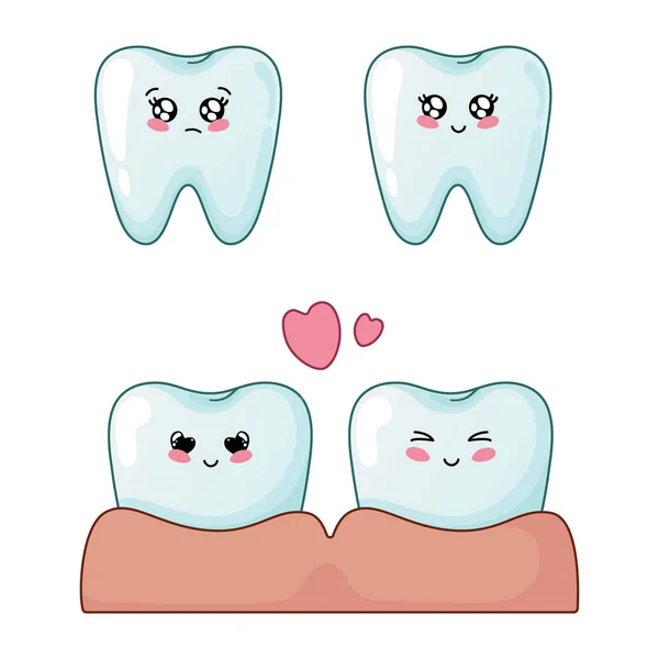 Kawaii стоматологическая помощь — стоковый вектор