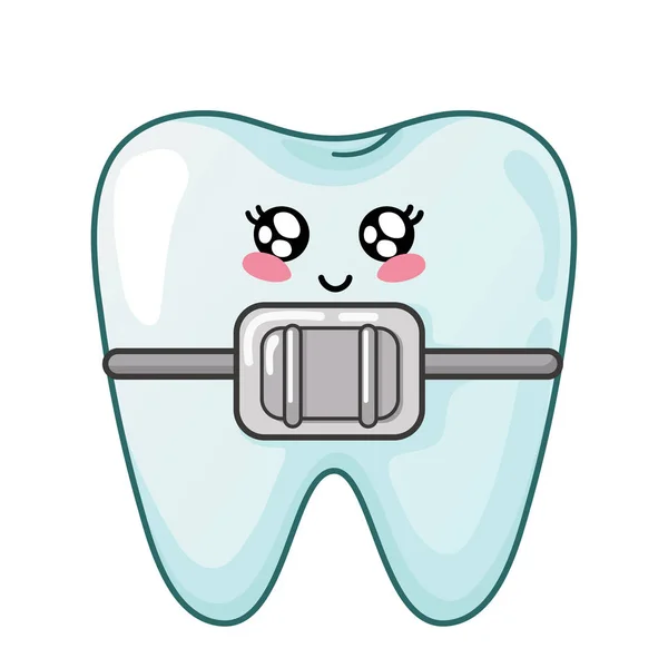 Cuidados dentários kawaii —  Vetores de Stock
