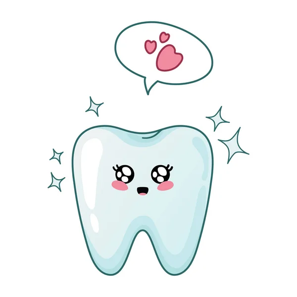 Cuidado dental kawaii — Vector de stock