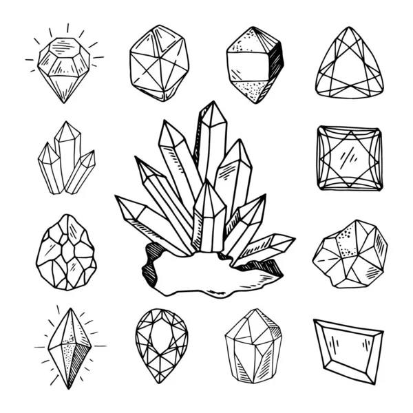 Nuevo conjunto de cristales — Archivo Imágenes Vectoriales