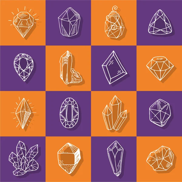 Nuevo conjunto de cristales — Vector de stock