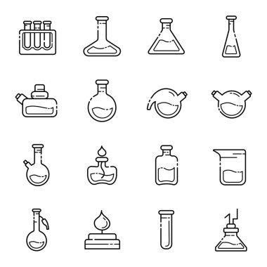 Laboratuvar Şişeleri Simge Seti