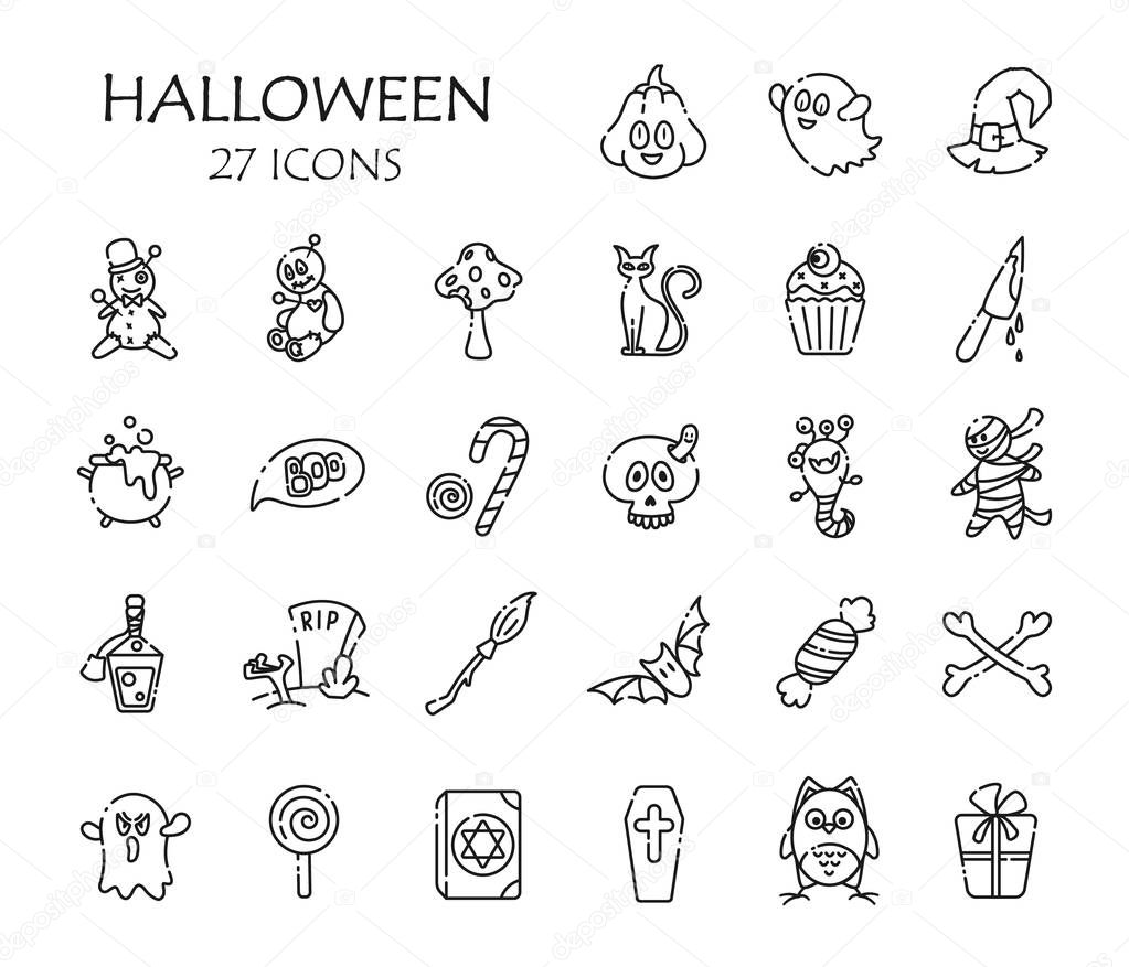 Halloween cute symbols