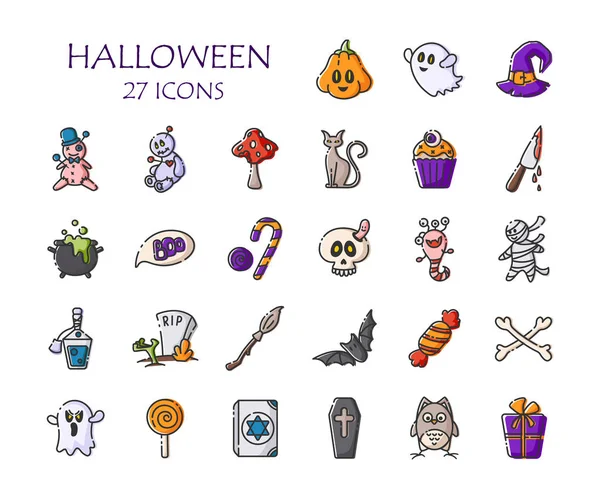 Halloween roztomilé symboly — Stockový vektor