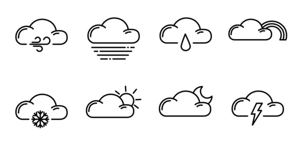 Icônes contour météo — Image vectorielle