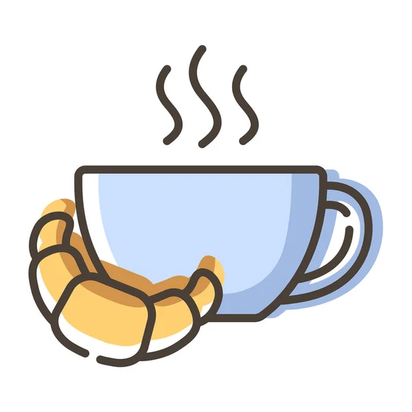 Tè caffè Outline icone di colore — Vettoriale Stock