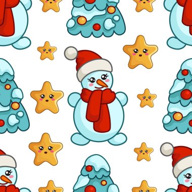 vektör kawaii Noel koleksiyonu