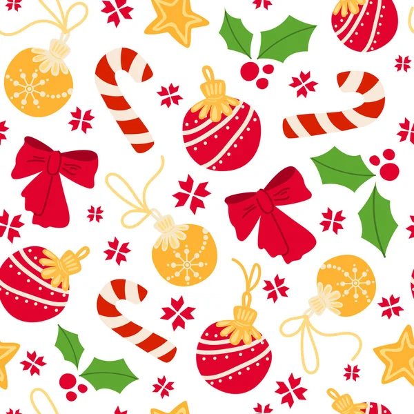 Christmas cartoon cute seamless pattern — Stock Vector