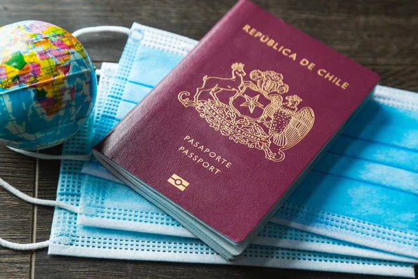 One Red Chilean Passport Some Dollars Desk — Stock Photo ...