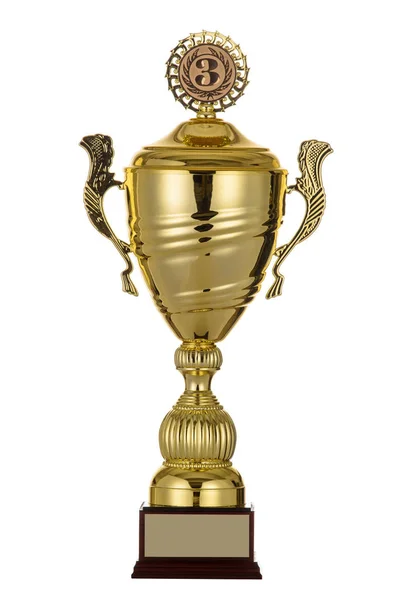 Beautiful Metal Gold Silver Bronze Cup First Second Third Place — Stock Photo, Image