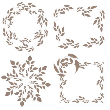 Beyaza izole edilmiş dört grafik seti. Sonbahar retro tarzı. el çizimi