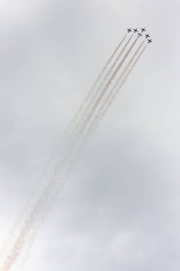 Zhukovsky / Rusya Federasyonu - Ağustos 25 2015: airshow Maks, akrobasi ekibi 