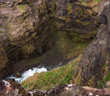 Üstten Görünüm Botnsa Nehri'nin - Glymur, İzlanda