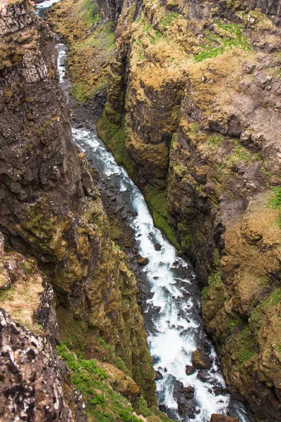 Top view of the Botnsa river - Glymur, Iceland — Stock Photo, Image