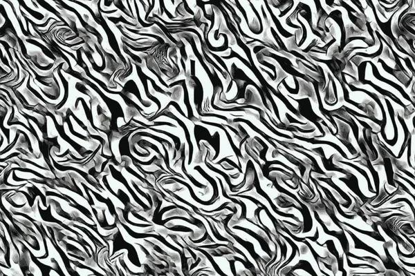Abstrakte Wellen Und Kurvenmuster Für Einen Psychedelischen Monochromen Hintergrund — Stockfoto