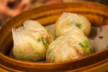 Hong Kong sepete üç dim sum Buhar köfte