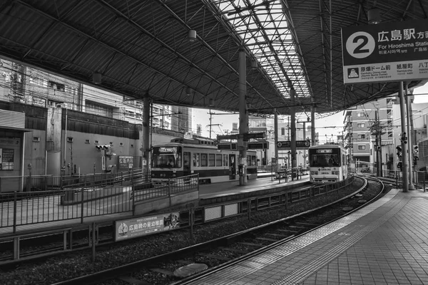 Hatchobori Eléctrico Velho Estação Eléctrico Hiroshima Japão — Fotografia de Stock