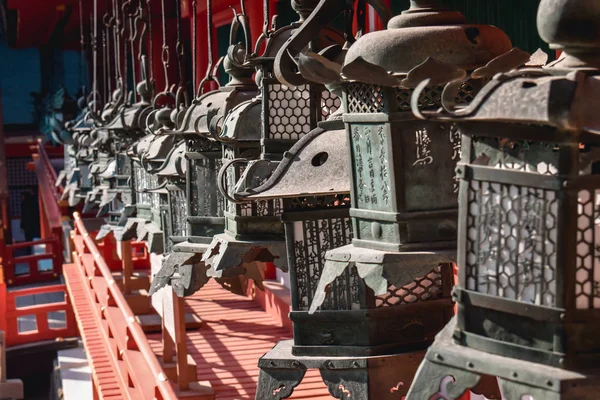 Velhas Lanternas Templo Milhares Lanternas Nara Japão — Fotografia de Stock