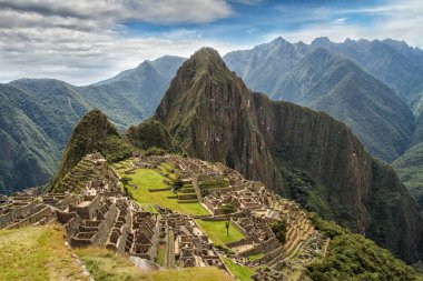 Kayıp İnka şehir Machu Picchu Cusco, Peru yakın bir bakış. Machu Picchu Peru tarihsel kutsal alan ve UNESCO Dünya Miras Listesi var. Machu Picchu Peru Cusco bölgesinde yer alan.