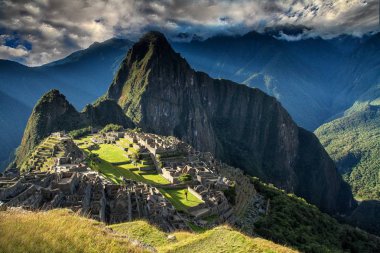 Kayıp İnka şehir Machu Picchu Cusco, Peru yakın bir bakış. Machu Picchu Peru tarihsel kutsal alan ve UNESCO Dünya Miras Listesi var. Machu Picchu Peru Cusco bölgesinde yer alan.