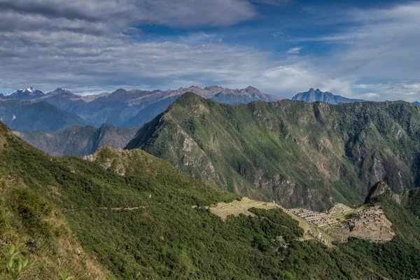 Vista Cidade Inca Perdida Machu Picchu Perto Cusco Peru Machu — Fotografia de Stock