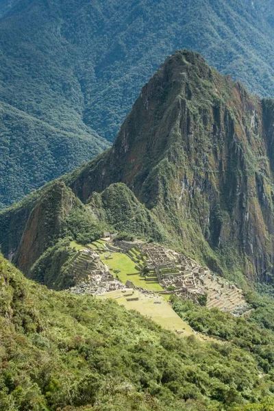 Widok Zaginionego Miasta Incan Machu Picchu Pobliżu Cuzco Peru Machu — Zdjęcie stockowe