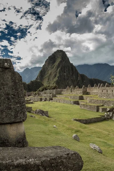 Machu Picchu Perú Antigua Ciudad Inca Ubicada Perú Montaña Una — Foto de Stock