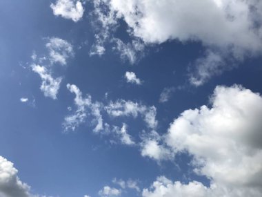 Parlak bir günde bulutlu gökyüzü