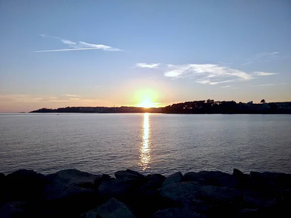 Coucher de soleil à Silgar Beach à Sanxenxo Espagne — Photo