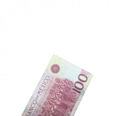 Beyaz arka planda izole edilmiş 100 meksika pesosu gagası