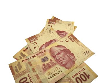 Meksika pezosu faturaları beyaz arka plan izole
