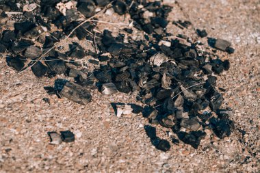 Gri kül. Kül ve kömür dokusu