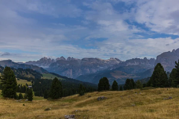 自然公園の美しい南チロル Seceda 未修復の途中 — ストック写真