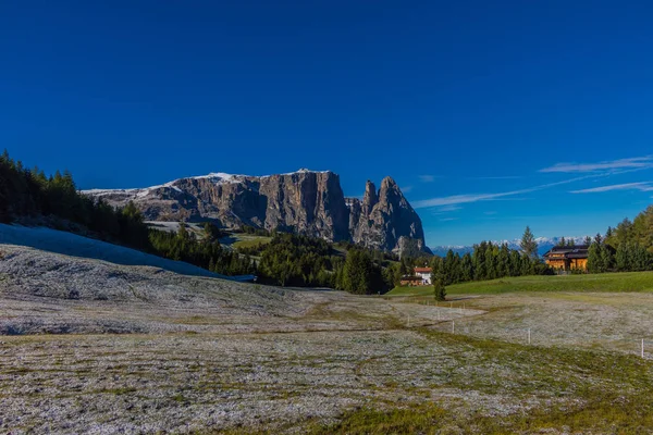 Sur Chemin Dans Parc Naturel Seceda Grden Dans Magnifique Tyrol — Photo