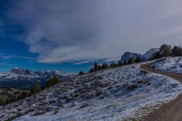 Way Nature Park Seceda Grden Beautiful South Tyrol — стоковое фото