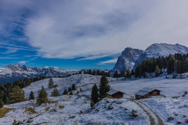 Sulla Strada Nel Parco Naturale Seceda Grden Nel Bellissimo Alto — Foto Stock