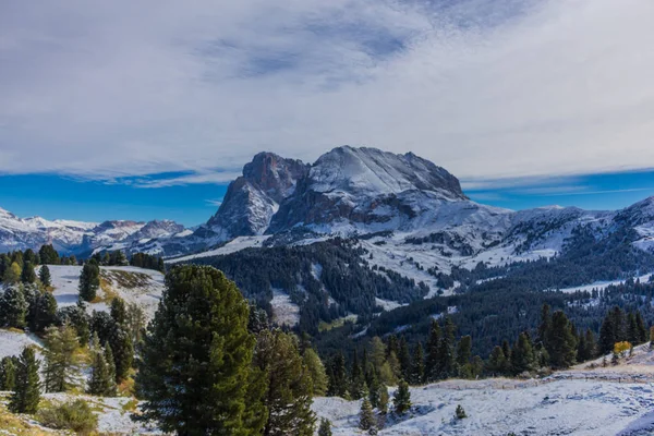 Sulla Strada Nel Parco Naturale Seceda Grden Nel Bellissimo Alto — Foto Stock