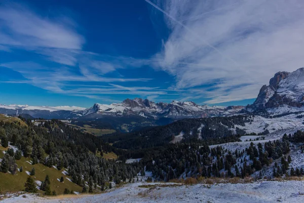 Sulla Strada Nel Parco Naturale Seceda Grden Nel Bellissimo Alto — Foto Stock