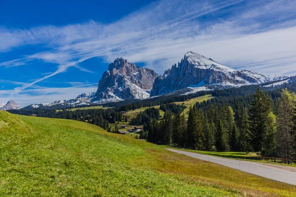 Caminho Parque Natural Seceda Grden Bela Tirol Sul — Fotografia de Stock