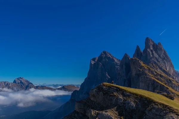 Sulla Strada Nel Parco Naturale Seceda Grden Nel Bellissimo Alto — Foto Stock