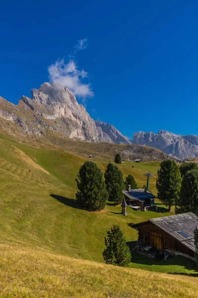 Sulla Strada Nel Parco Naturale Seceda Grden Nel Bellissimo Alto — Foto Stock