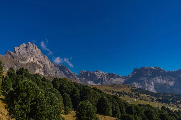 Sulla Strada Nel Parco Naturale Seceda Grden Nel Bellissimo Alto — Foto Stock