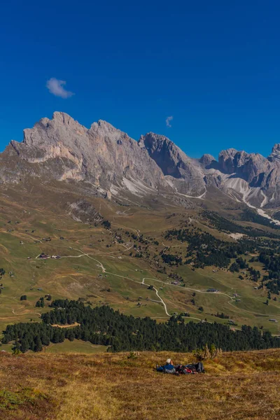 Unterwegs Naturpark Seceda Grden Schönen Südtirol — Stockfoto