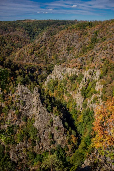 Explorando Montanhas Harz Dia Ensolarado Outono — Fotografia de Stock