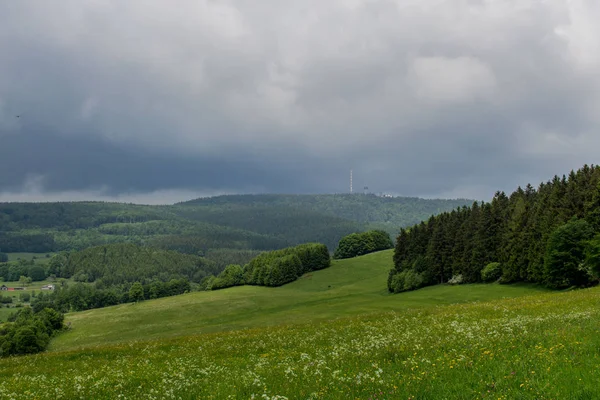 Passeio Exploração Através Bela Floresta Thuringian — Fotografia de Stock