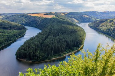 akşam atmosfer hohenwarte Barajı saale Vadisi'nde